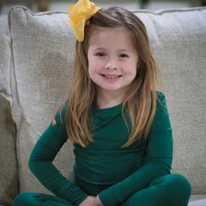 (NWT) Three Little Moons Bamboo Pajamas- Solid Hunter Green